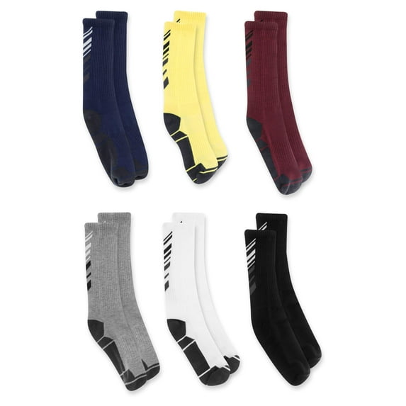 Russell Boys Crew Socks, 6 Pack