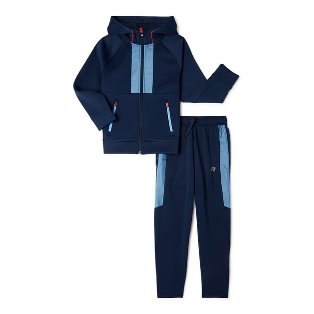 Russell Boys Double-Knit Hoodie Jacket and Jogger Pant 2-Piece Set ...