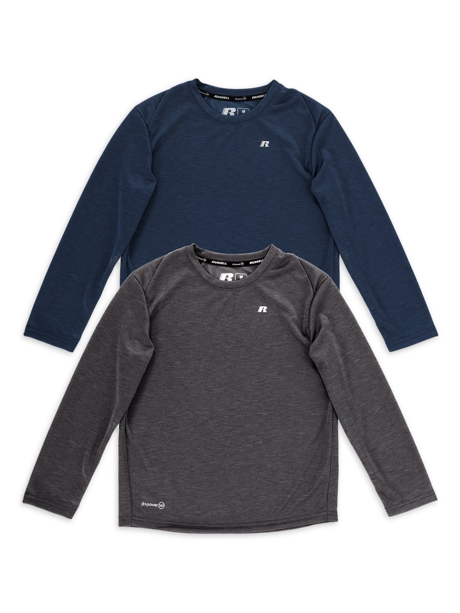 Russell Boys Fresh Force Athletic Long Sleeve Recycled T-Shirts, 2-Pack,  Sizes 4-18 & Husky 