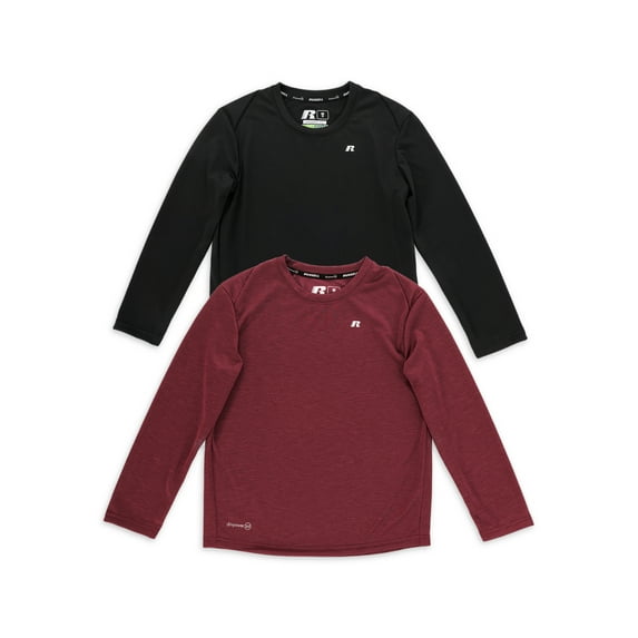 Russell Boys Fresh Force Athletic Long Sleeve Recycled T-Shirts, 2-Pack, Sizes 4-18 & Husky