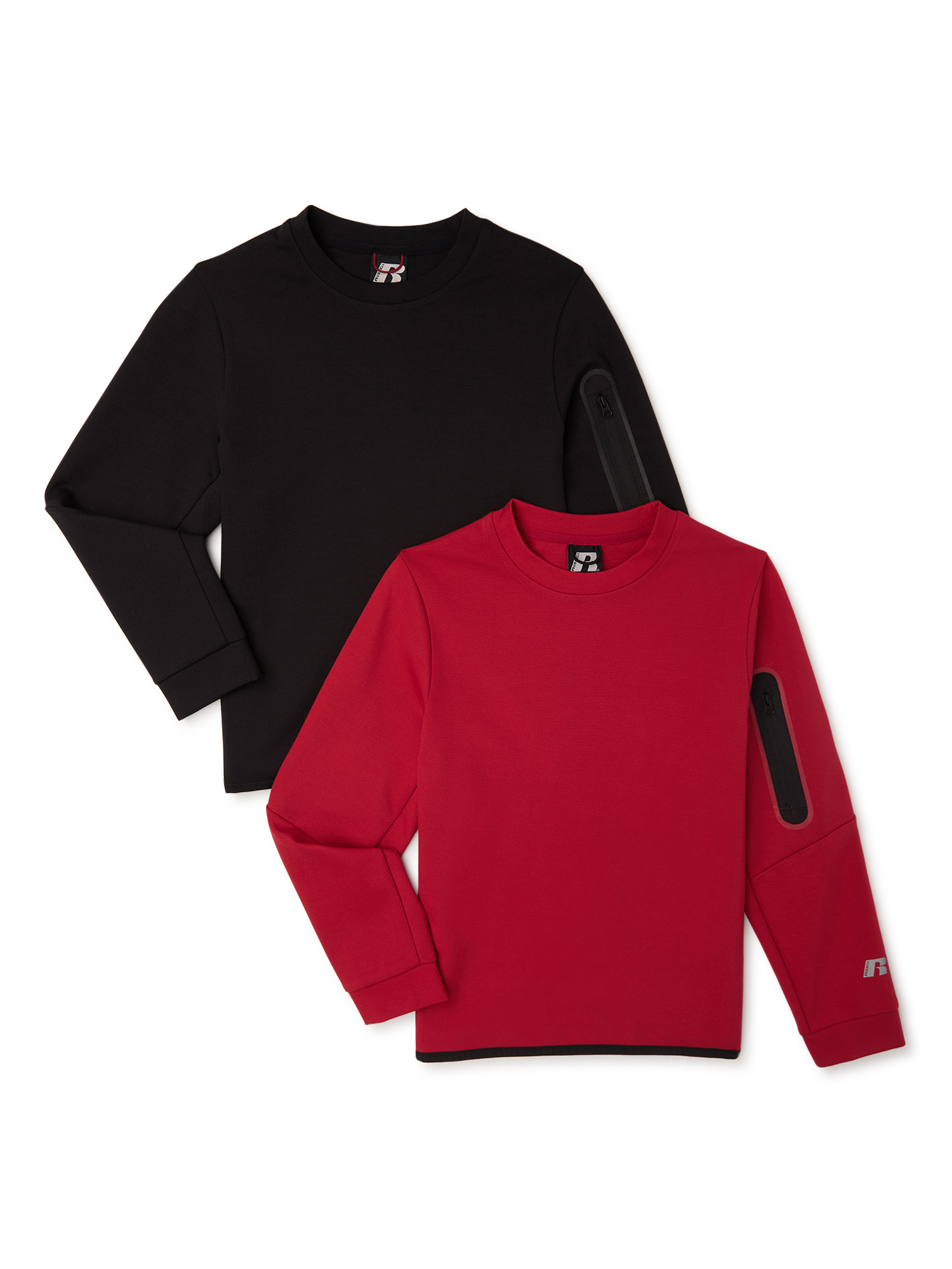 Russell Boys Long Sleeve Ponte 2-Pack Performance T-Shirt, Sizes 4-18 - image 1 of 3