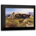 thumbnail image 1 of Russell, Charles M. 14x11 Black Modern Framed Museum Art Print Titled - The Buffalo Hunt, 1 of 5