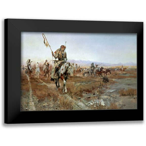 Russell, Charles M. 14x11 Black Modern Framed Museum Art Print Titled - The Medicine Man