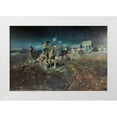 thumbnail image 1 of Russell, Charles M. 14x11 White Modern Wood Framed Museum Art Print Titled - When Guns Speak, 1 of 4