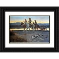 thumbnail image 1 of Russell, Charles Marion 18x13 Black Ornate Wood Framed with Double Matting Museum Art Print Titled - Carsons Men, 1 of 4