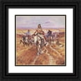 thumbnail image 1 of Russell, Charles Marion 12x12 Black Ornate Wood Framed with Double Matting Museum Art Print Titled - When the Plains were His, 1 of 4