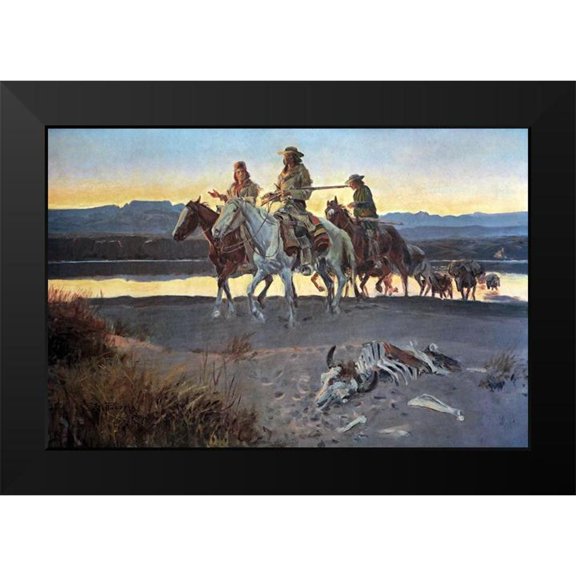 Russell, Charles Marion 14x11 Black Modern Framed Museum Art Print Titled - Carsons Men