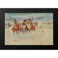 thumbnail image 1 of Russell, Charles Marion 14x11 Black Modern Framed Museum Art Print Titled - Indians Hailing Immigrants, 1 of 4