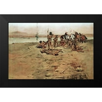 Russell, Charles Marion 14x11 Black Modern Framed Museum Art Print Titled - The Signal Fire