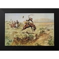 thumbnail image 1 of Russell, Charles Marion 18x13 Black Modern Framed Museum Art Print Titled - Bronco Busting, 1 of 4