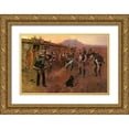 thumbnail image 1 of Russell, Charles Marion 18x13 Gold Ornate Wood Framed with Double Matting Museum Art Print Titled - The Tenderfoot, 1 of 4