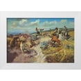 thumbnail image 1 of Russell, Charles Marion 24x17 White Modern Wood Framed Museum Art Print Titled - Tight Dally and a Loose Latigo, 1 of 4