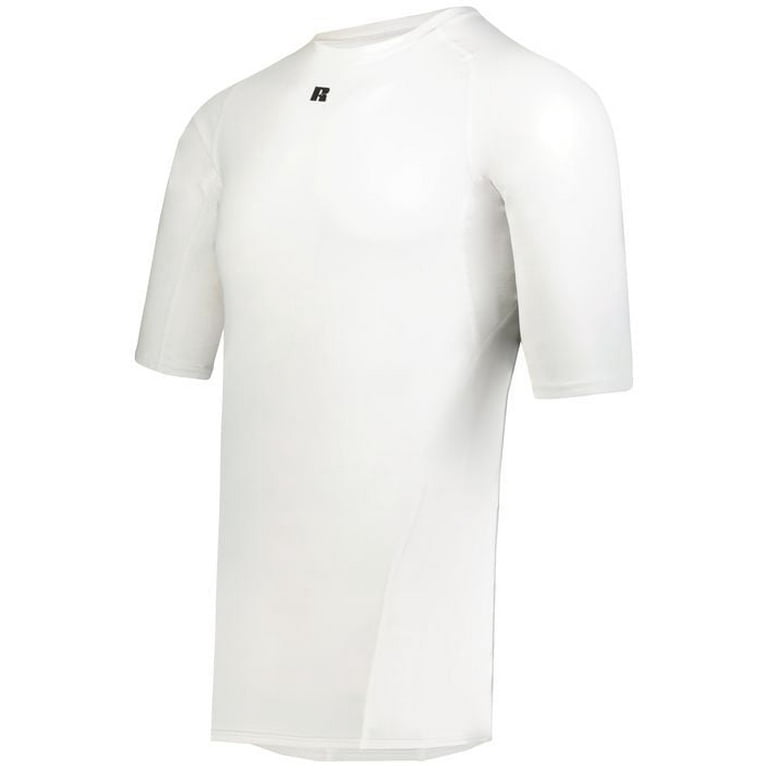 ◆DNSR◆ Crucial Half Sleeve White Russell Coolcore Half Sleeve Compression Tee - Walmart.com