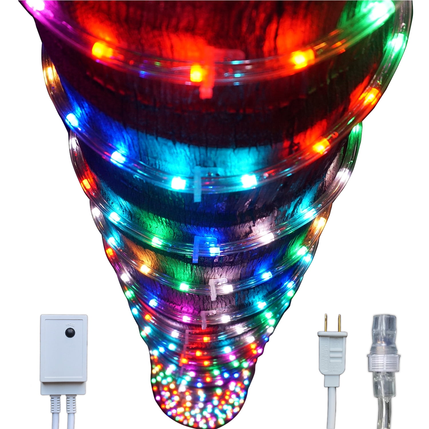 Russell Décor LED Rope Lights RGB Color Changing Lamps, String Strip Fairy Lights Waterproof Flexible Party Wedding Christmas Decoration(30Feet)