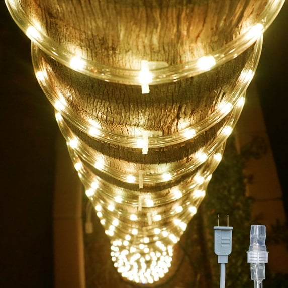 Russell Decor LED Rope Lights connectable 30'-200' Festival Holiday Party Seasonal Christmas Decoration 30ft - 200ft Lighting Warm white (50 Feet)