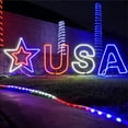 thumbnail image 1 of Russell Decor Patriotic USA Letter and Star Yard Sign Lights Independence Day 4th of July ( Red White Blue. 6' x 2'), 1 of 9