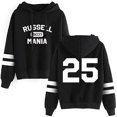 thumbnail image 1 of Russell Dickerson Merch RussellMania Fashion Hoodie Unisex Pocketless Double-Sleeve Casual Sweatshirt,XS,Black, 1 of 2