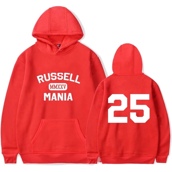 Russell Dickerson Merch RussellMania Hoodie Unisex Long-Sleeve Casual Sweatshirt Fashion Pullover,XS,Red