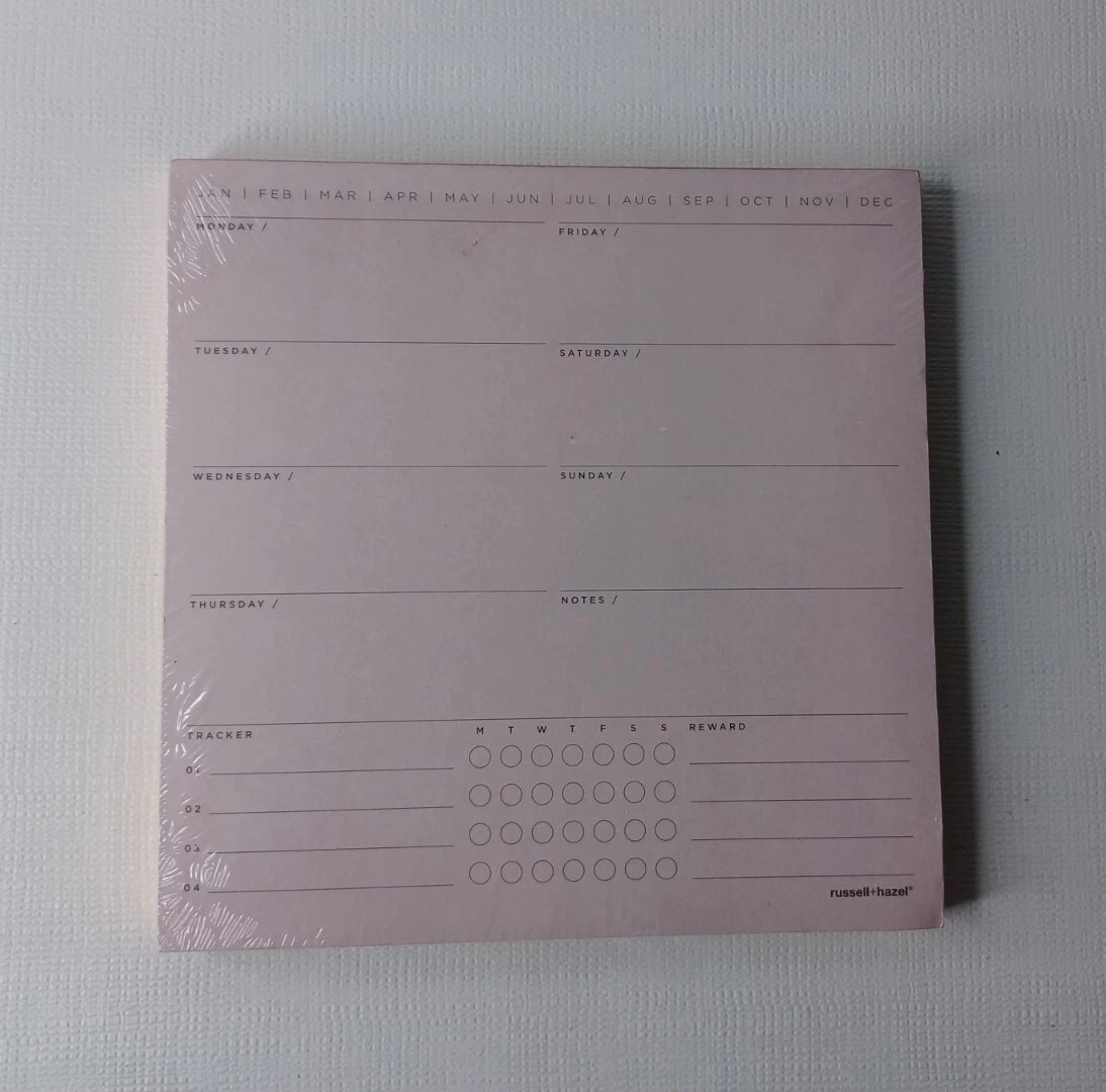 Russell + Hazel 7" Square Weekly Planning Planner Refill Pad Rose Gold Gilt Edge