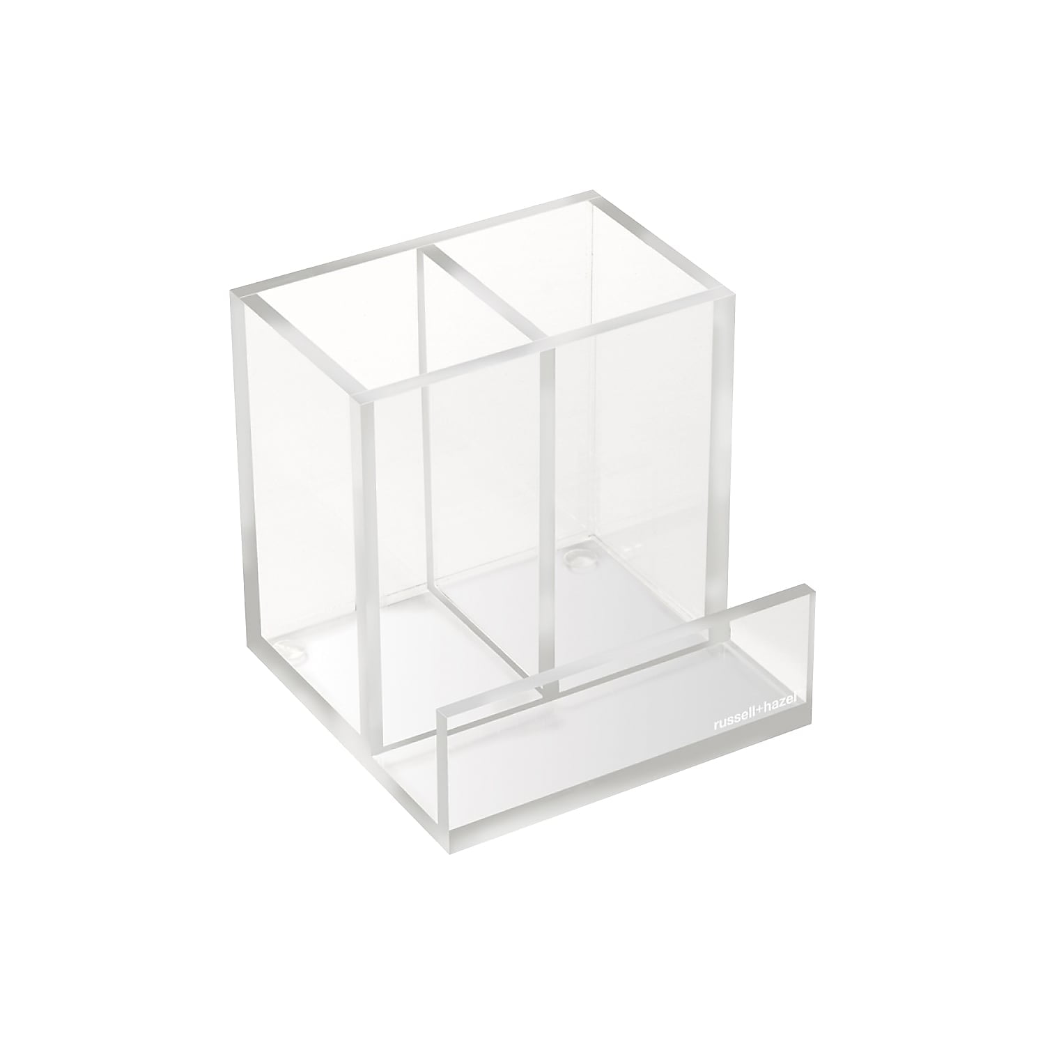 Clear Acrylic 4x4x4 Desk Organizer with Dual Compartments