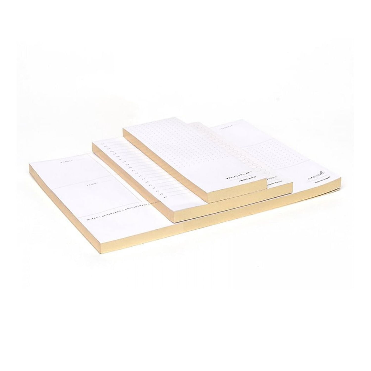 Russell+Hazel In Due Time Notepads White/Gold 80 Sheets/Pad 3 Pads/Set (27619)