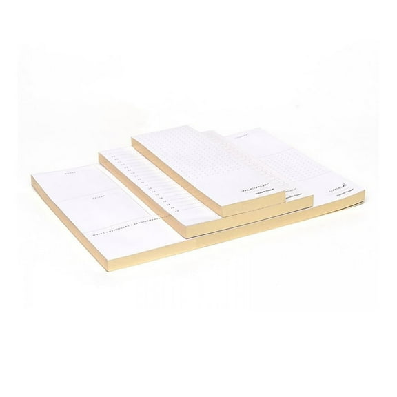 Russell+Hazel In Due Time Notepads White/Gold 80 Sheets/Pad 3 Pads/Set (27619)