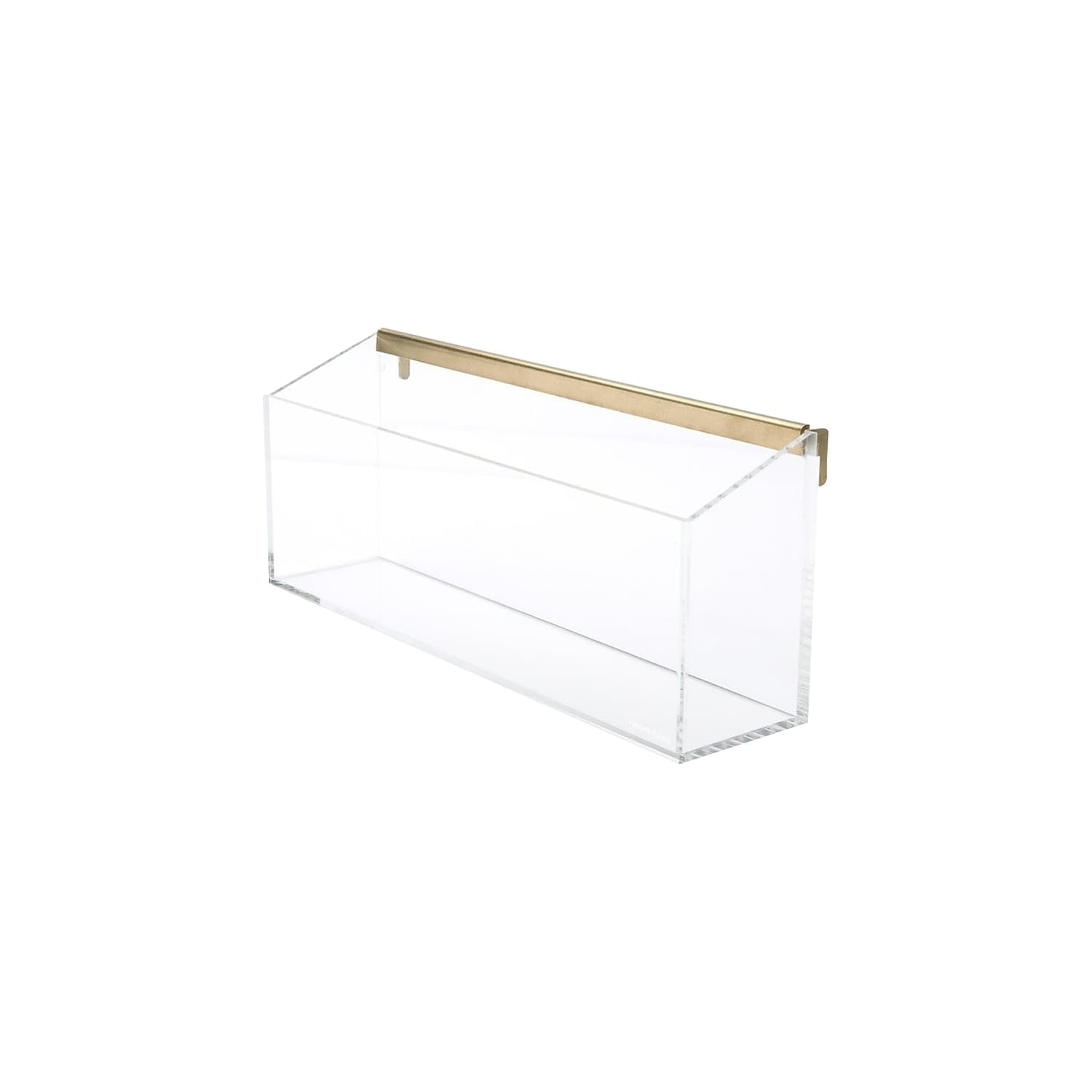 Clear Acrylic Wall Organizer with Gold Brass Accents