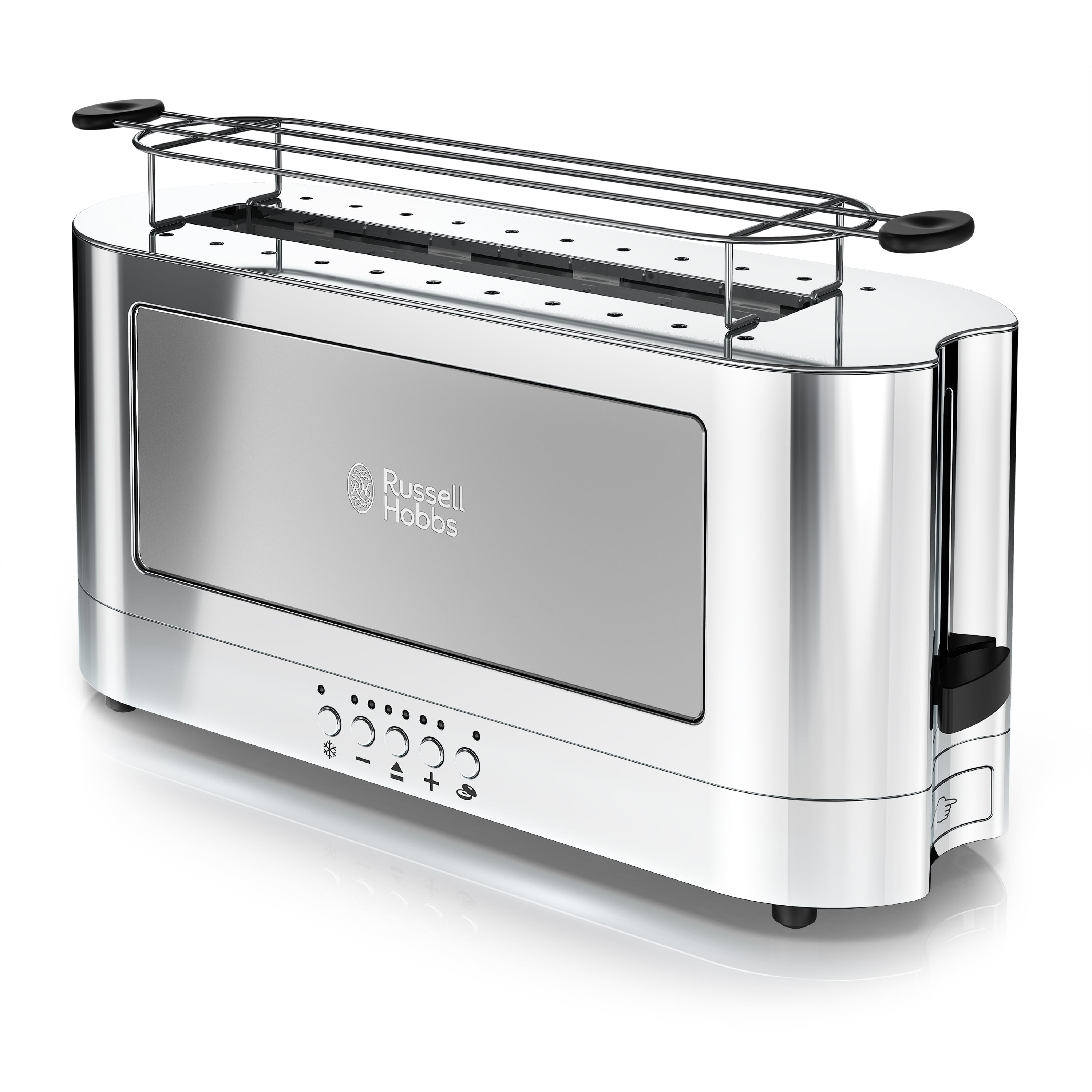 Russell Hobbs Accent Silver, Glass Toaster, Long TRL9300GYR 2-Slice