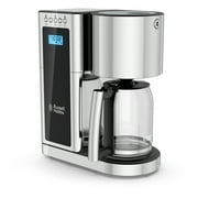 Russell Hobbs Glass Series 8-Cup Coffeemaker, Black & Silver, CM8100BKR