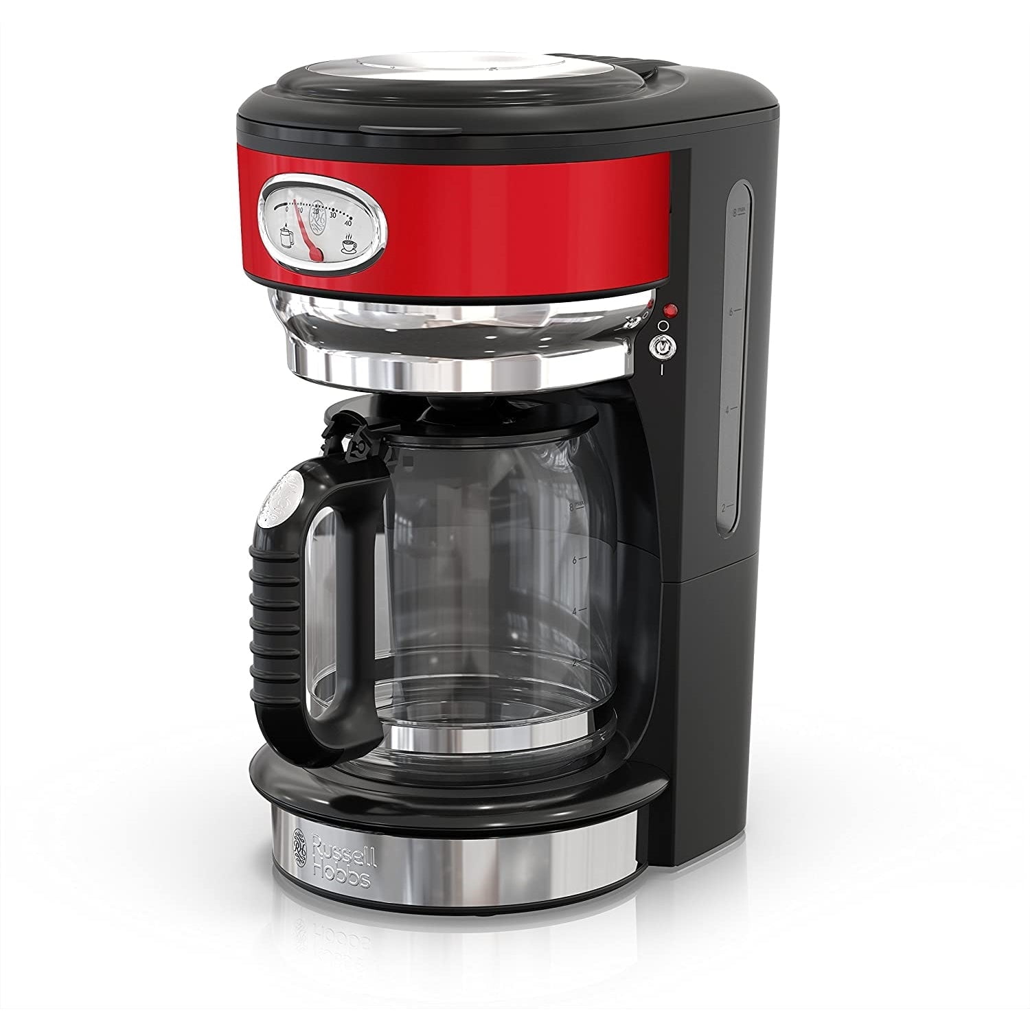 Russell Hobbs - Retro Coffee Maker with Removable Filter, 8 Cup Capacity,  1000 Watts, Red 