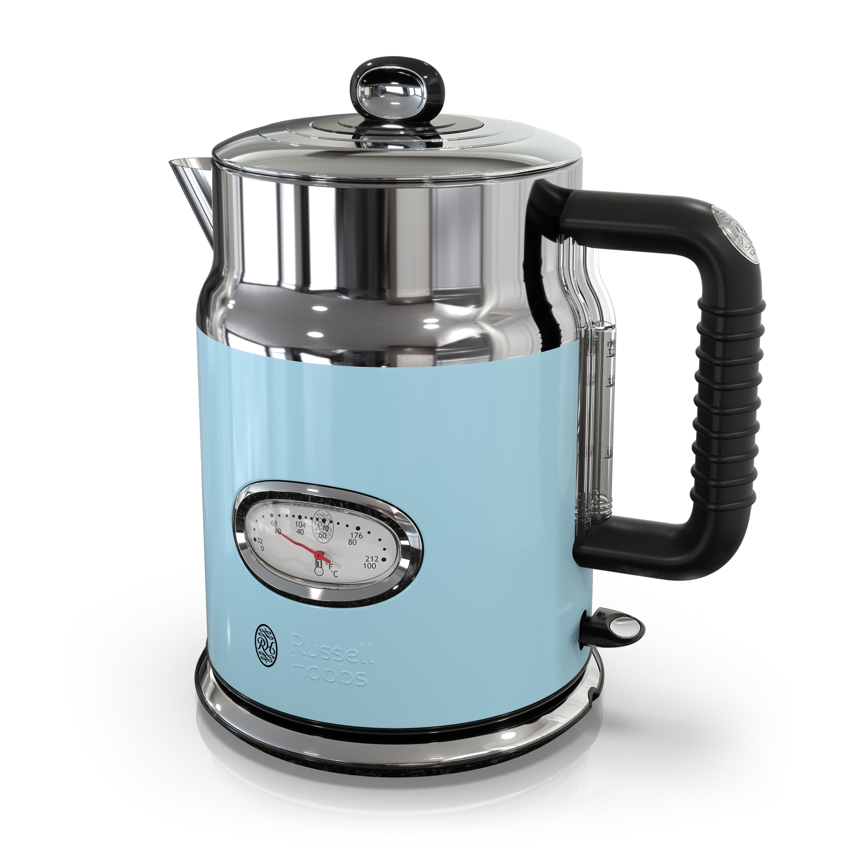 Retro Style Electric Kettle, Cream & Stainless Steel