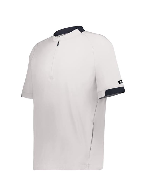 R21DSM.XDE.S Legend Short Sleeve Pullover, White & Stealth - Small