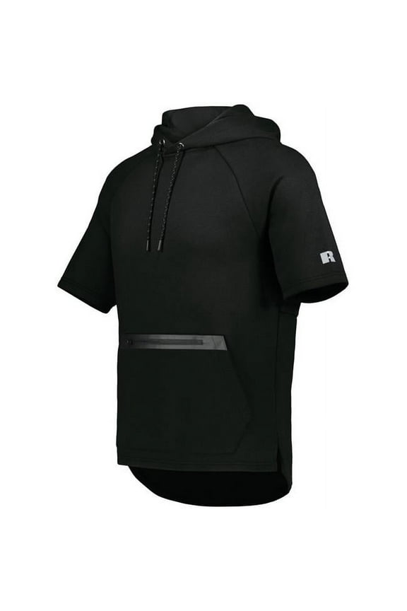 Legend Short Sleeve Tech Fleece Hoodie, Black - 3XL