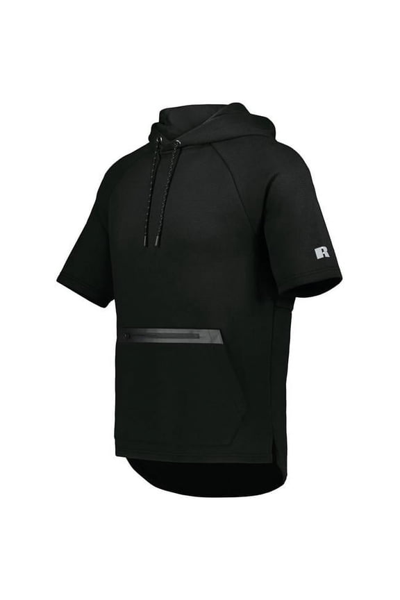 Legend Short Sleeve Tech Fleece Hoodie, Black - 4XL