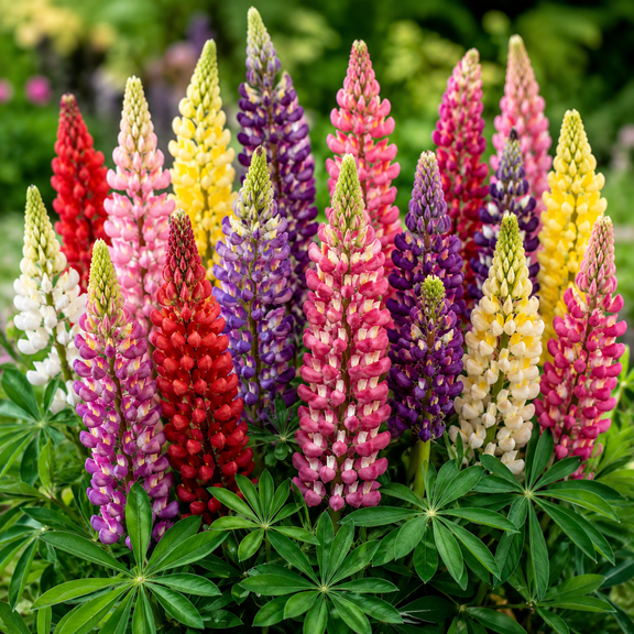 Russell Lupine Plant Live for Planting, Random Color Lupine Flowers, Perennial Wildflower in Home Garden, 3-5 Inch Tall