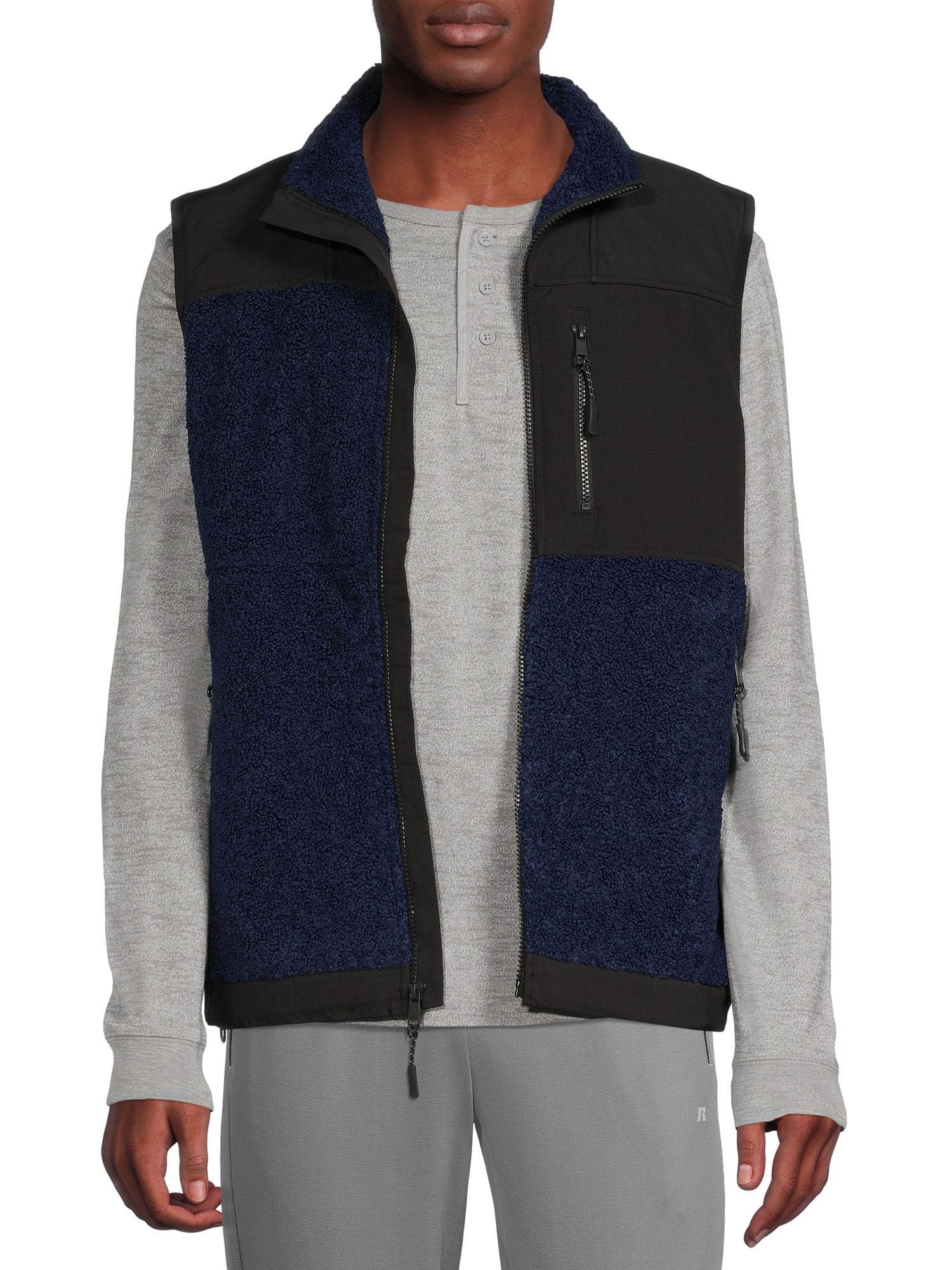 Russell Men's & Big Men's Faux Sherpa Vest, Sizes up to 3XL