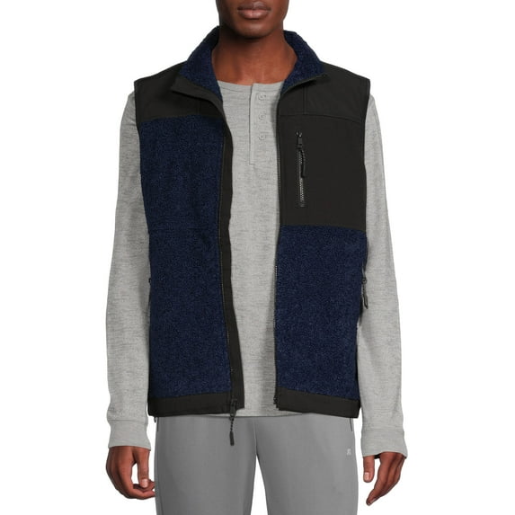 Russell Men's & Big Men's Faux Sherpa Vest, Sizes up to 3XL