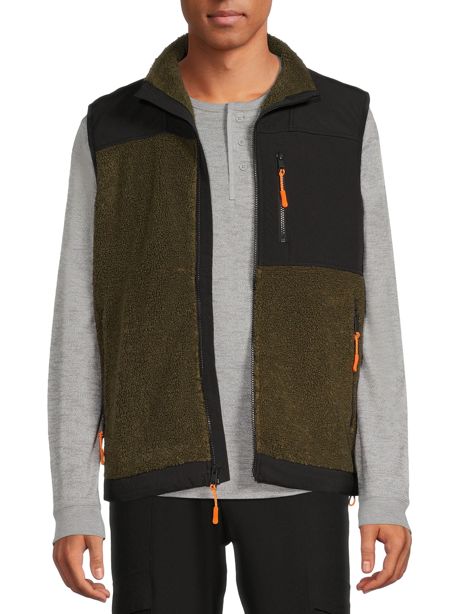 Russell Men's & Big Men's Faux Sherpa Vest, Sizes up to 3XL