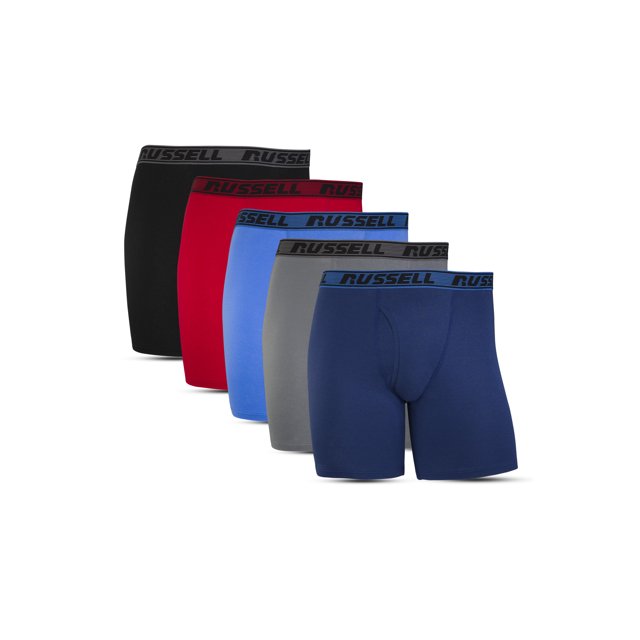 Russell Men's Comfort Performance Boxer Briefs, 5 Pack