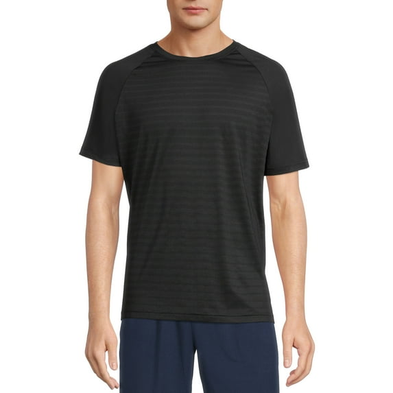 Russell Men's and Big Men's Active Asymmetrical Striped T-Shirt, up to Size 5XL