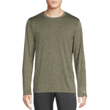 Russell Men's and Big Men's Active Engineered Jacquard T-Shirt with Long Sleeves, Sizes up to 5XL
