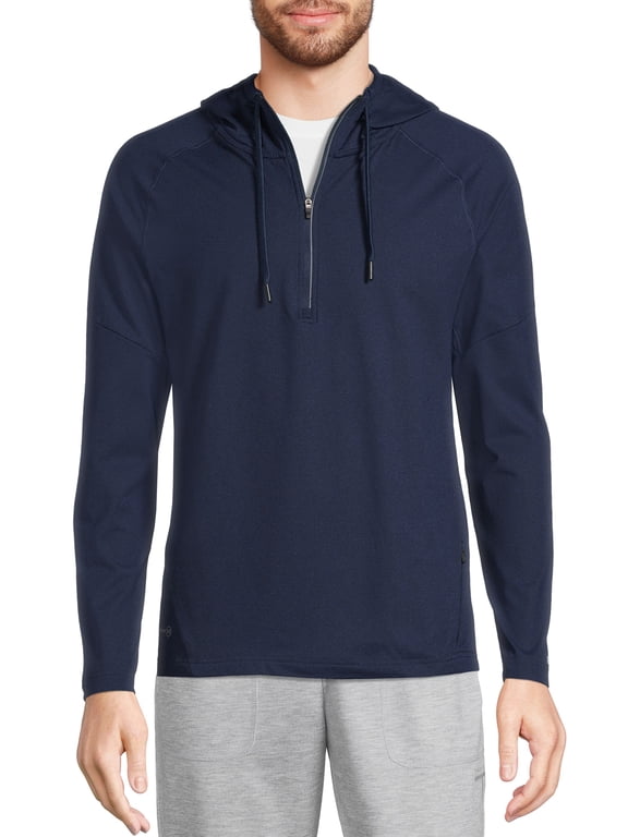 Men's and Big Men's Active Half Zip Hoodie, Up to 5XL
