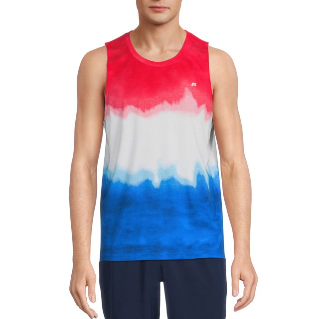 Russell Men's and Big Men's Active Tie Dye Tank Top, up to Size 5XL