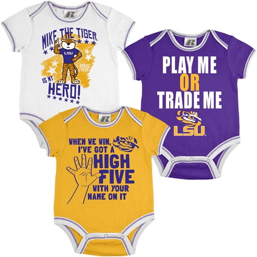 Russell NCAA LSU Tigers, Baby 3 Piece Short Sleeve Bodysuit Set -  Walmart.com