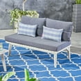 thumbnail image 1 of Russell Outdoor Acacia Wood Loveseat with Cushion, Weathered Gray, Gray, 1 of 7