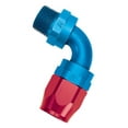 thumbnail image 1 of Russell Performance -6 AN Red/Blue 90 Degree Full Flow Swivel Pipe Thread Hose End (With 1/8in NPT), 1 of 2