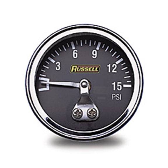 Russell Performance 15 psi fuel pressure gauge (Non liquid-filled)