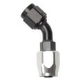 thumbnail image 1 of Russell Performance -8 AN Black/Silver 45 Degree Full Flow Hose End, 1 of 7