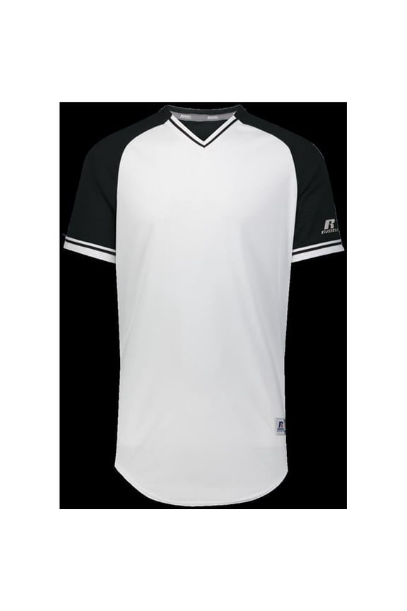 R01X3B.132.S Youth Classic V-Neck Jersey, White & Black - Small
