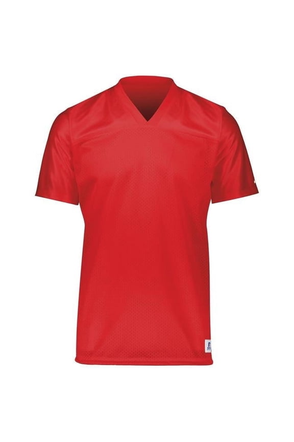 R0593M.TRR.L Adult Solid Flag Football Jersey, True Red - Large